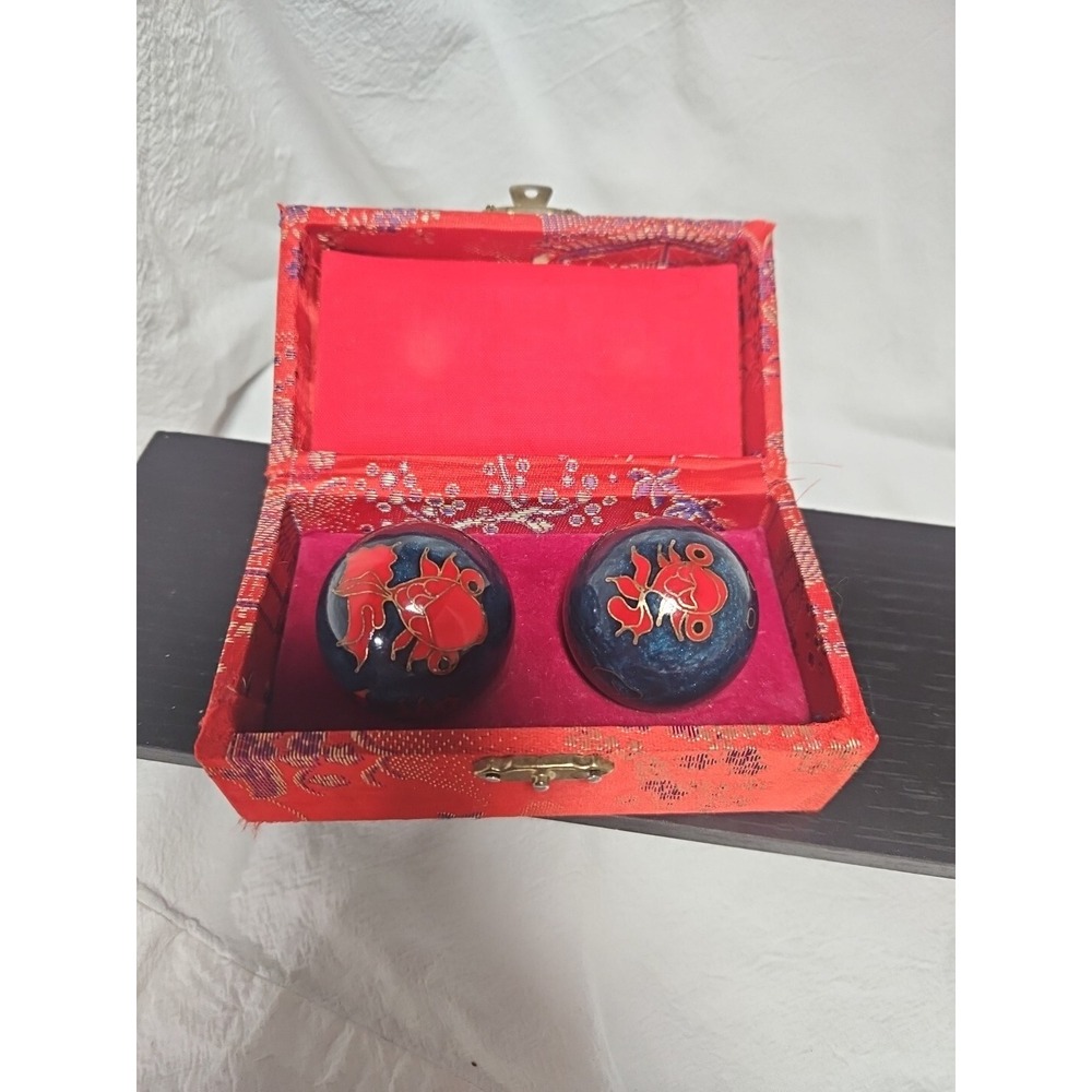 Chinese Health Baoding Music Balls Cloisonne Box
